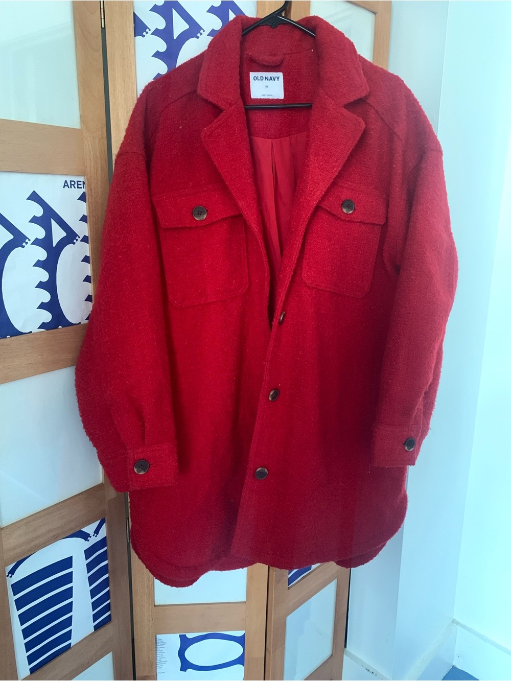Old Navy Red Sherpa Shacket